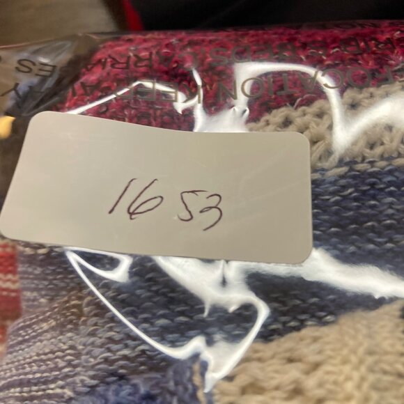 J Jill Striped Linen Blend Cardigan L V Neck Collar Red White Blue - Picture 11 of 11